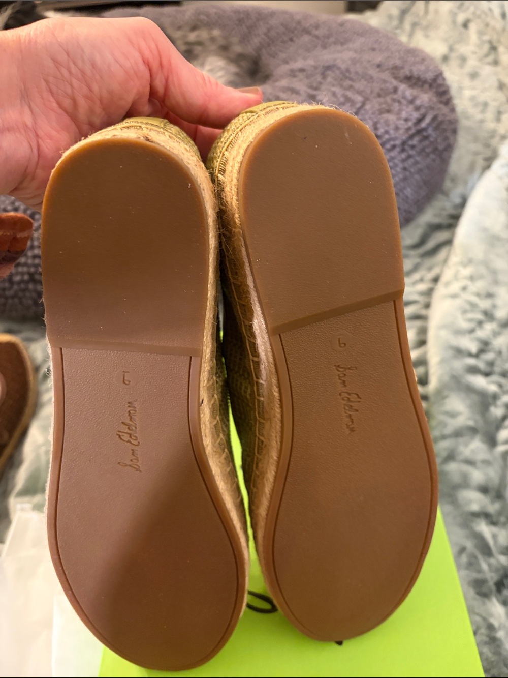 Sam Edelman Olive Green Mary Jane Espadrille Flats, NWT - Picture 4 of 6